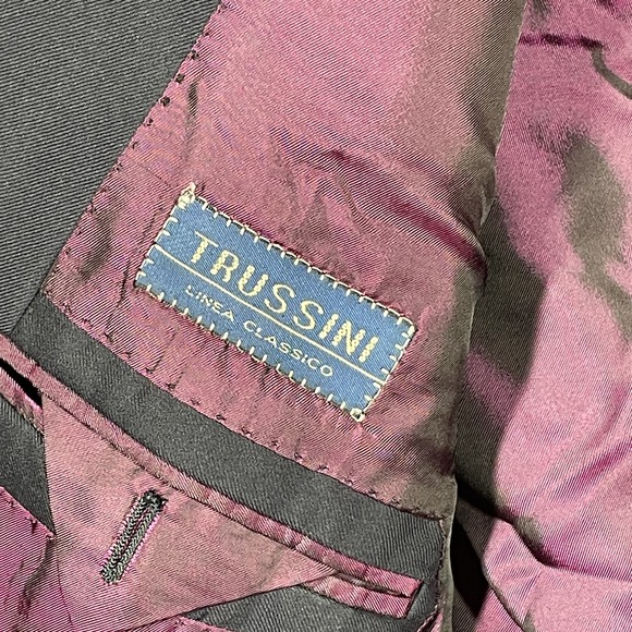 Trussini Blazer Mens 54 Navy Blue Made in Italy Wool Lana Super 100s Coat Jacket - Picture 5 of 14